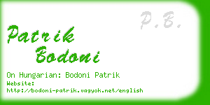 patrik bodoni business card